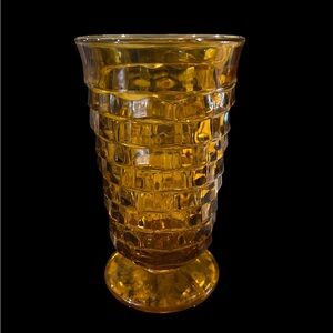 Whitehall amber cubist glasses by , set of 4, by Indiana Glass